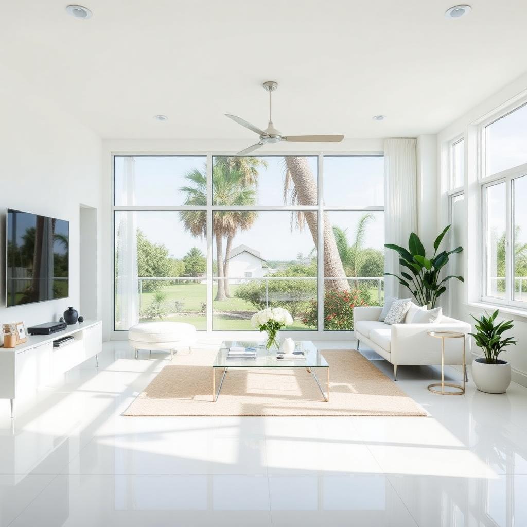 Clean modern living room