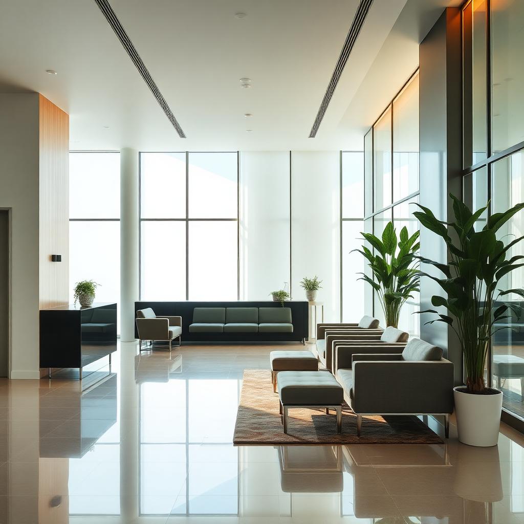 Clean office lobby and common area