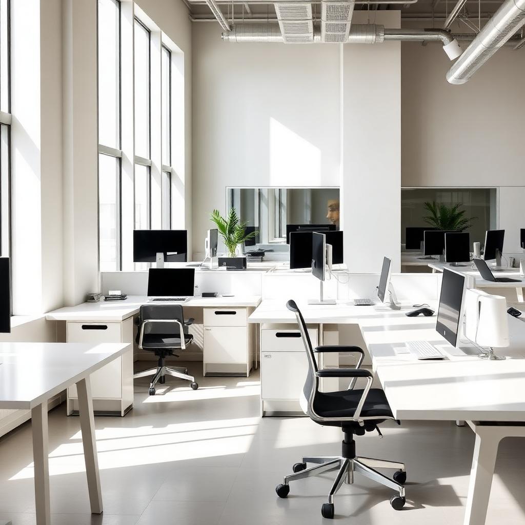 Clean modern office workspace